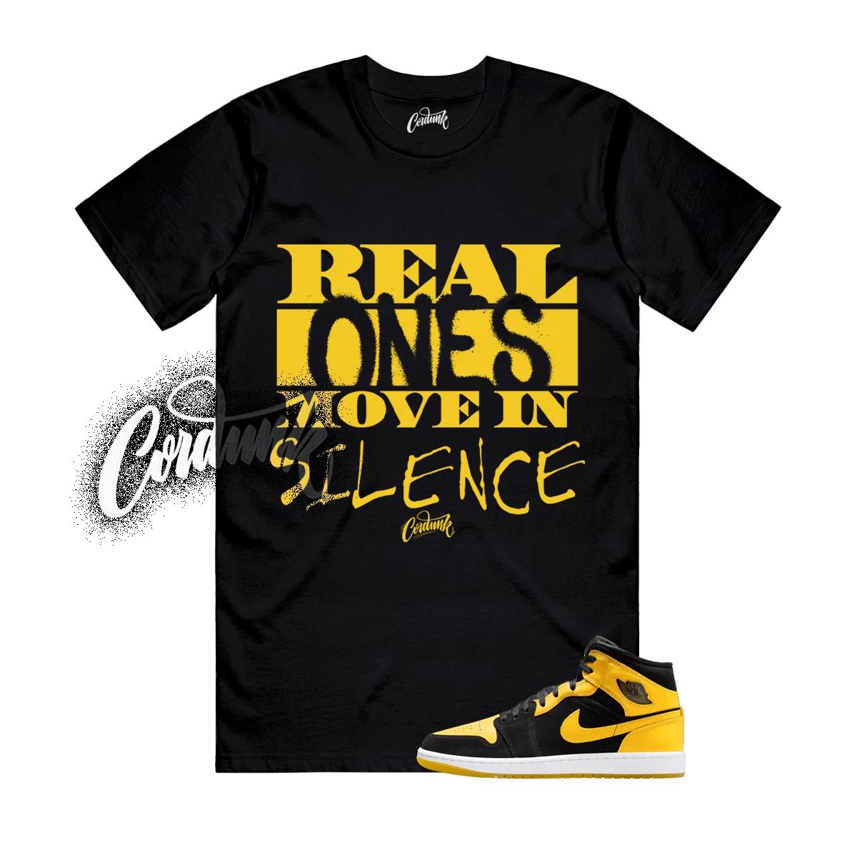 1 New Love Black Varsity Maize Yellow White 2025 T Shirt Match Match REAL M