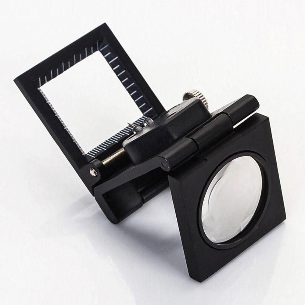 Professional Folding Pocket Linen Tester Magnifying Glass Cloth Thread Counter Magnifier 10X