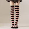 Striped Thigh High Socks Women Colorful Over-the-Knee Socks Retro Stretchy Thigh Highs for Girls Cosplay Lolita Costume