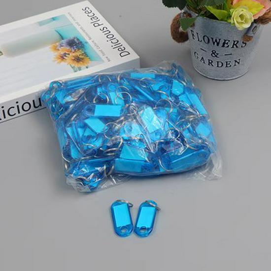 Colored Transparent Plastic Key Tag with Writable Number Label for Classification