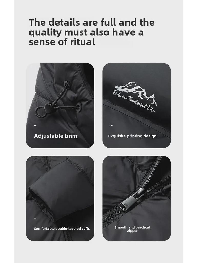 Kurze Daunenjacke für Herren im Winter – 90 % Daunen, dick und warm