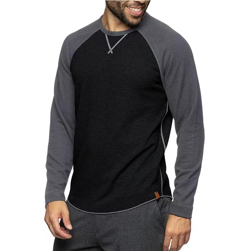 2025 Autumn/Winter European & American Men s Color Block Long-Sleeve Casual Hoodie Small