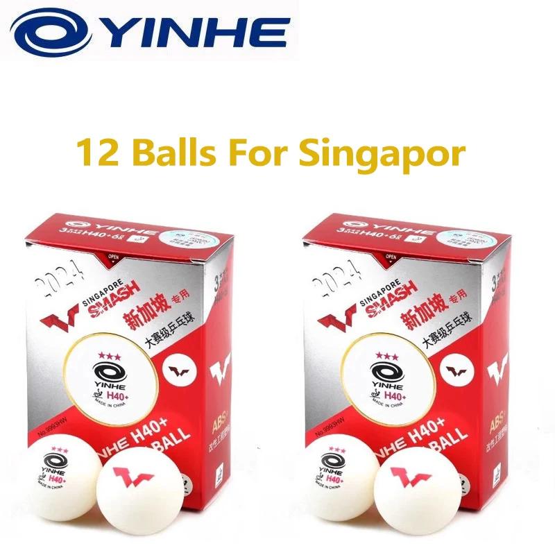 Palline da Ping Pong Yinhe WTT Originali 2024 Grand Slam di Singapore Palline da Tennis Tavolo Cucitura H40+ ABS Nuovi Materiali
