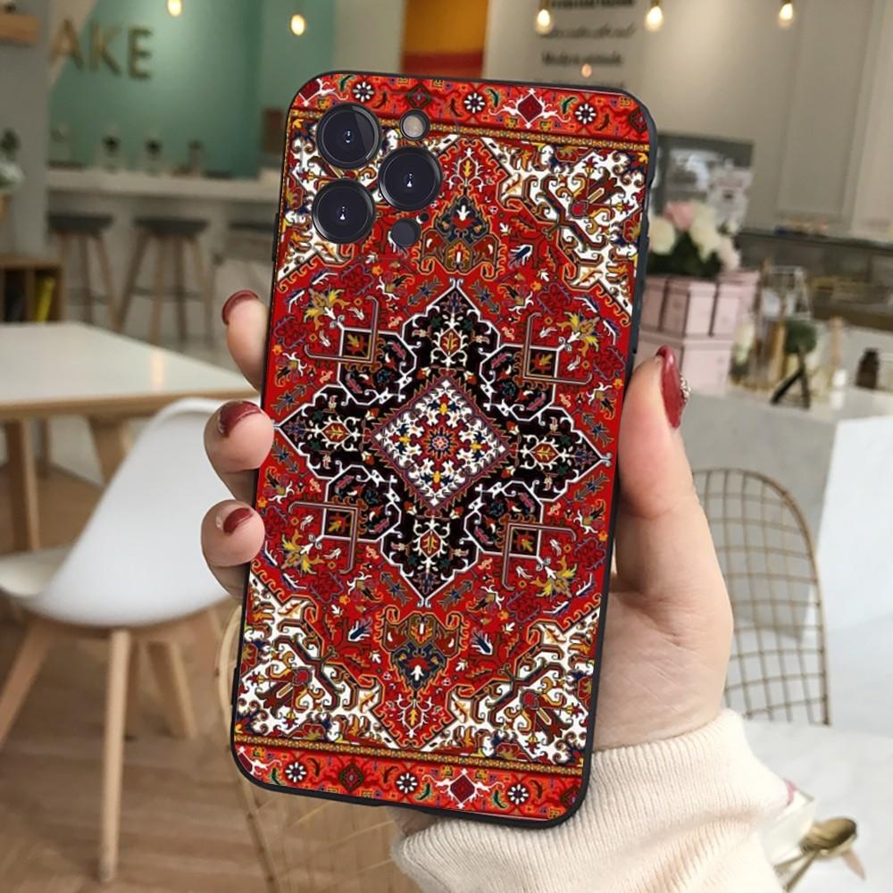 Persian Carpet Floral Pattern Phone Case For iPhone 15 14 11 12 13 Mini Pro XS Max Cover 6 7 8 Plus X XR SE 2020 Funda Shell