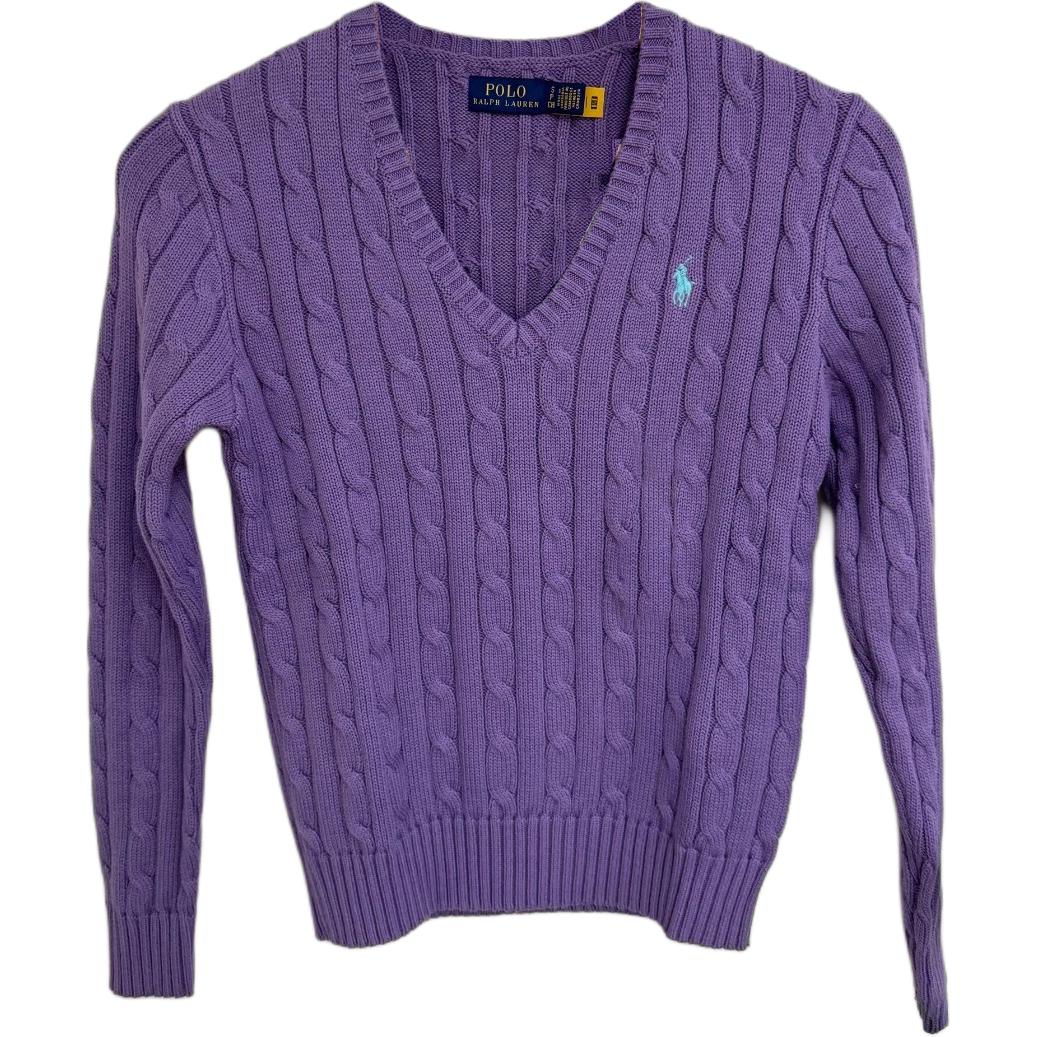 

Polo Ralph Lauren Logo Embroidered V-Neck Pullover Long Sleeve Knit Sweater Women sweater 211570011-073 M