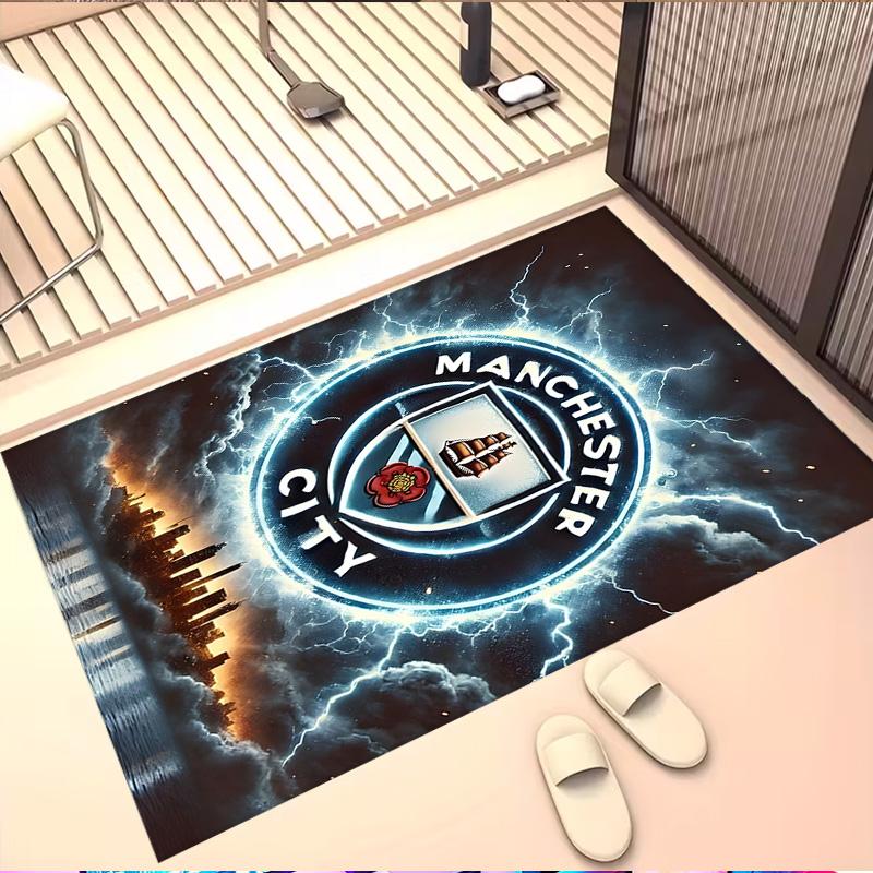 Manchester Football FC Print Rug, Washable Floor Carpet, For Entryway Dorm Laundry Room Office Study, Home Decor Birthday Christmas Gift