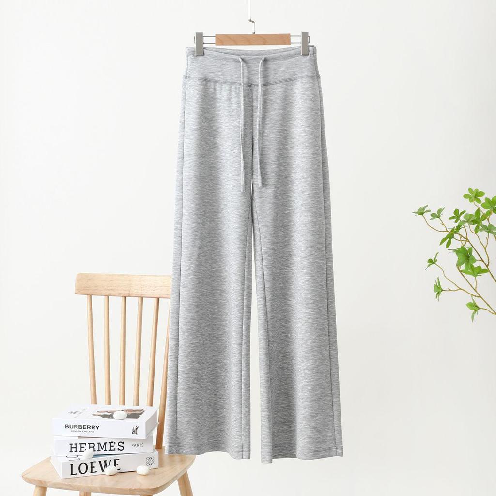 Women's High-Rise Summer Style Loose Fit Sweatpants with Drawstring, Wide Leg, Slightly Flared Yoga Pants
