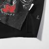 2026 Summer Men's Oversize T-Shirt, Skull Hip Hop DJ Crew Print Dark Street Short Sleeve Tee With Rhinestone Letter