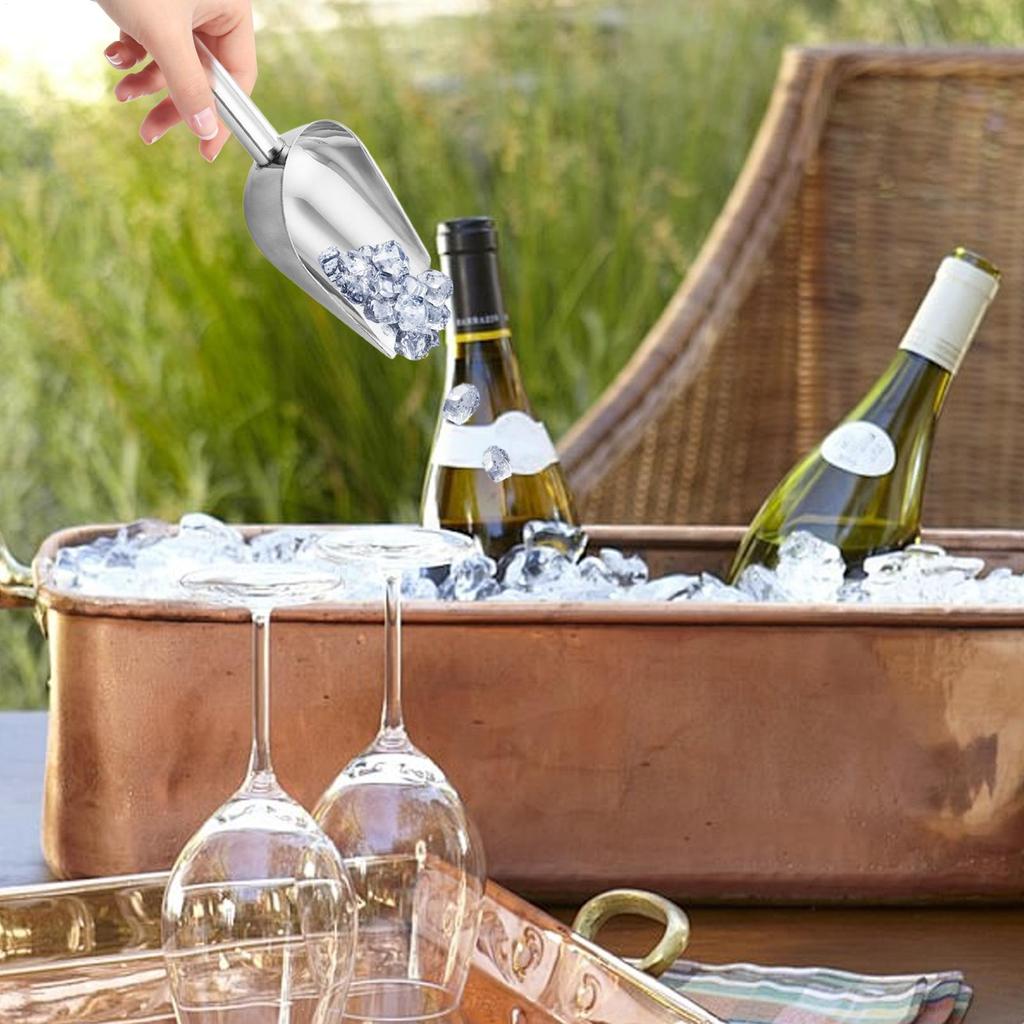 Stainless Steel Ice Shovel Multifunctional Ice Flour Sugar Scoop Stainless Steel Kitchen Ice Scooper Utility Scoop for Ice Maker