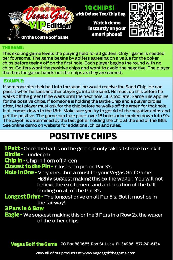 Vegas Golf VIP Edition Golf Game Gift Golf More (19-Pack) [Make Fun] [Authorized Retailer]