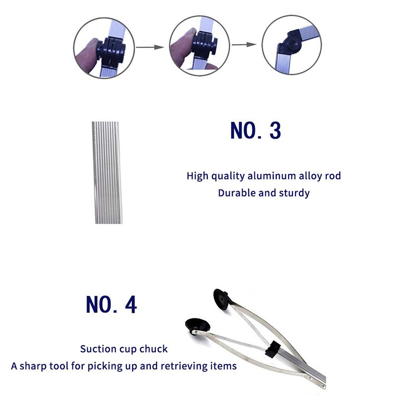 Garbage Picker Gripper With 360 ° Rotating Clip Trash Grabber Pick Up Tools 80Cm Lightweight Foldable Gripper Extender Hand Tool