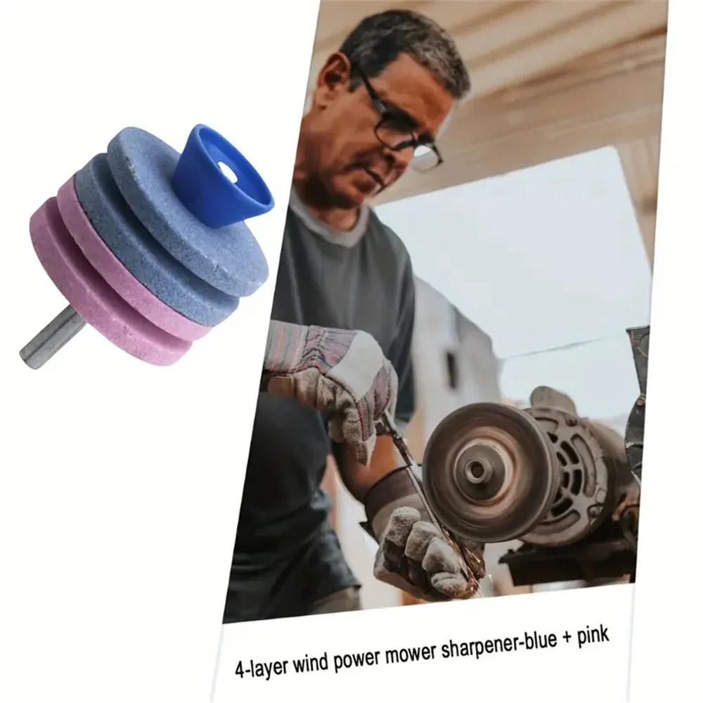 1 Stück Universeller Messerschärfer - Schnellster Rotationsbohrschneider für Rasenmähermesser, Gartengeräte und mehr - Faltenfrei, Eas