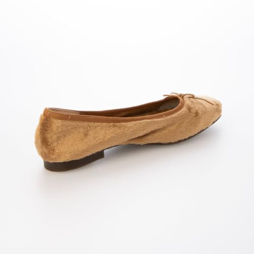IK Plus Women's Ballet Flats, 1228, Camel, Size 23.5 Cm, 3E