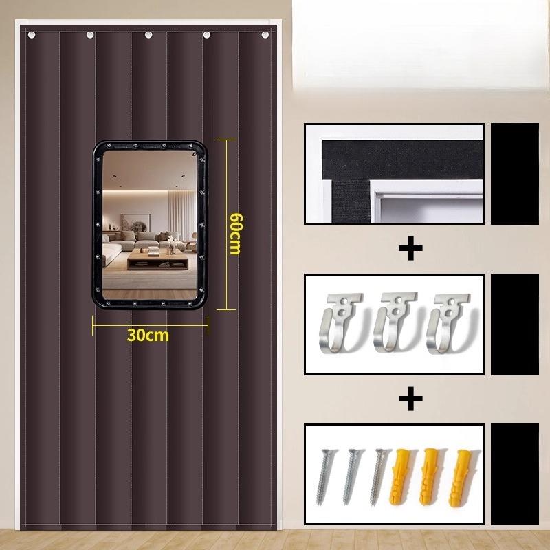 Solid Color Winter Door Curtain Thicken Quilted Blackout Curtains Heavy Duty Living Room Thermal Insulated Drapes Anti-cold