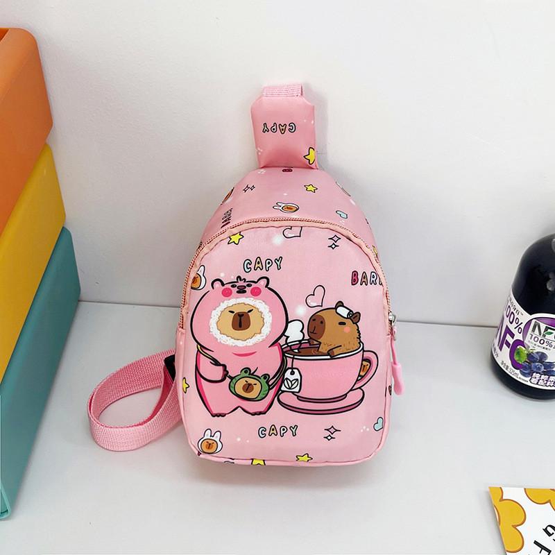 Adorable Trendy And Kids Chest Bag Colorful Cartoon Nylon Backpack For School Play And