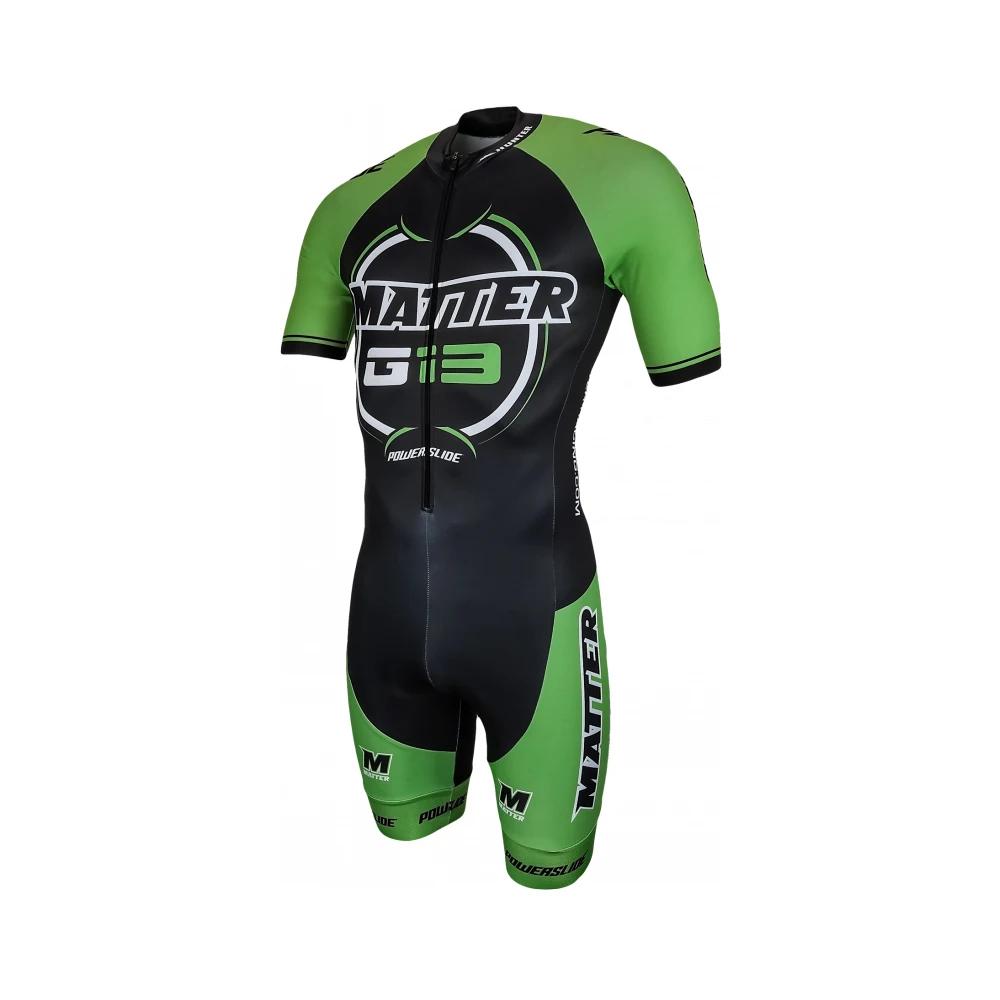 Powerslide Kombinezon Męski Krótki Rękaw Jazda na Rolkach Speed Skinsuit Ciclismo Łyżwiarstwo Szybkie Odzież do Jazdy na Rolkach