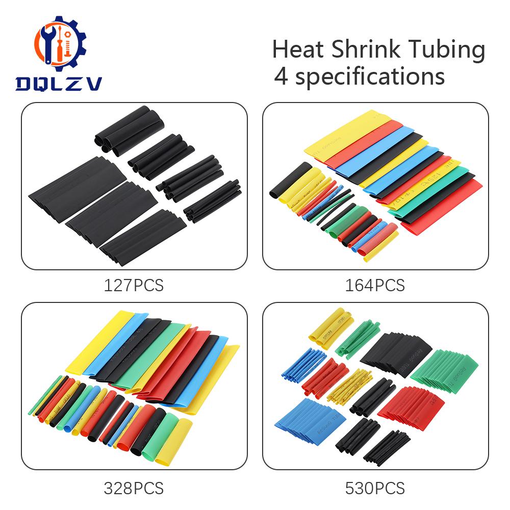 530/328/164/127pcs Heat Shrink Tube 2:1 Shrinkable Wire Shrinking Wrap Tubing Wire Connect Cover Protection