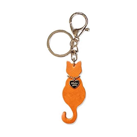 [byDream] Cute Cat Pattern Cat Keychain Genuine Leather Bag Charm Handmade Leather Charm Cat Key Ring