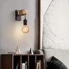 Retro Wooden Wall Light Vintage Industrial Wall Sconce Light Indoor Rustic Wall Lighting Fixture for Living Room Stair Hallway