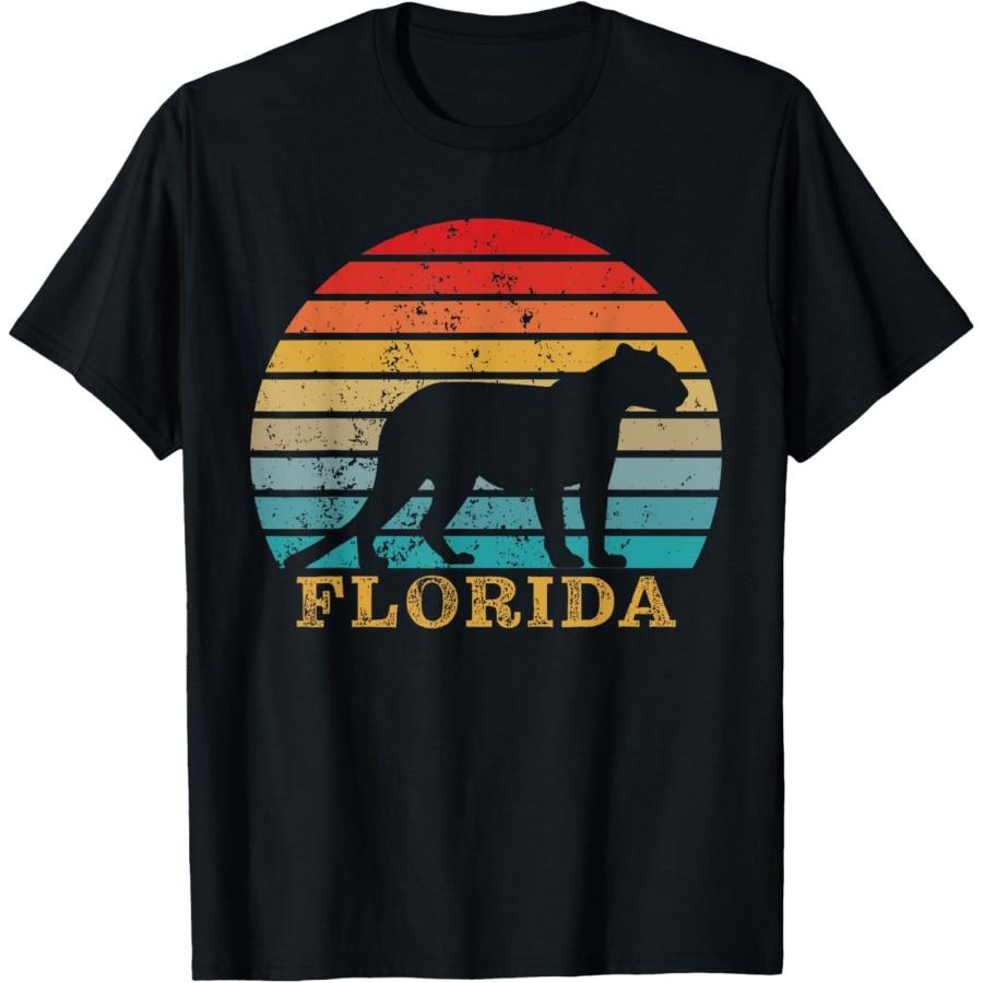 Florida State Animal Retro Sunset Panther T-Shirt XXXXXL чёрный