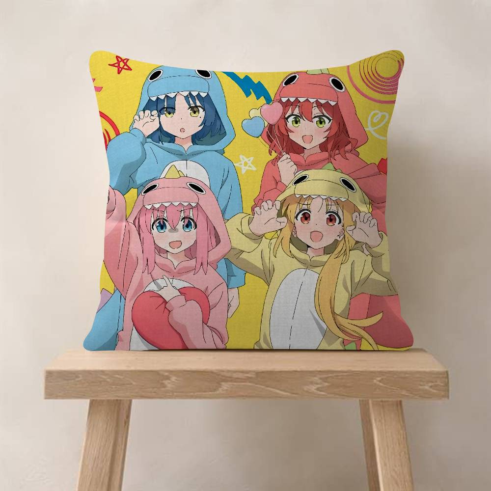Cute Bocchi The Rock Office Cushion Pillowcase Car Cushion Cover45X45Cm Lumbar Pillowcase Sofa Pillowcover