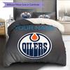 Custom Name,Edmonton Oilers Pattern Bedding Home Decoration Birthday Gift ( 1 Duvet Cover + 2 Pillowcase, Without Core),fan Merchandise.