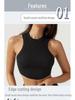 Gilet sportivo da yoga da donna a forma di I ad asciugatura rapida con imbottiture sul petto per fitness, danza e corsa