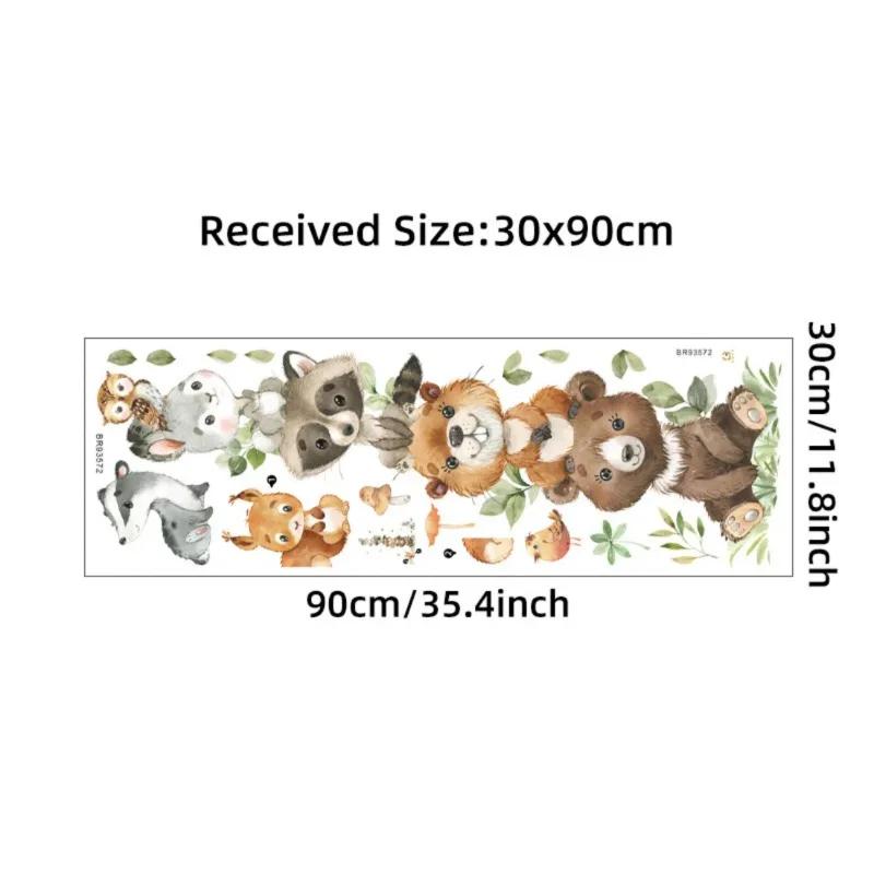 New Cartoon Cute Animals Wall Stickers for Kids Rooms Bear Rabbit Children's Sticker Wallpaper Boy Baby Nursery Room Wall Decals