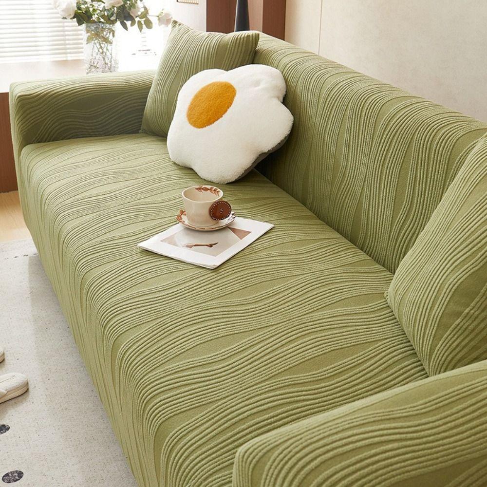 Washable All-inclusive Elastic Sofa Cover Jacquard Solid Color Couch Covers Thicken Removable Sofa Cushion Four Seasons