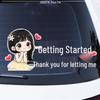 Fun Female Driver Reflective Waterproof Car Sticker