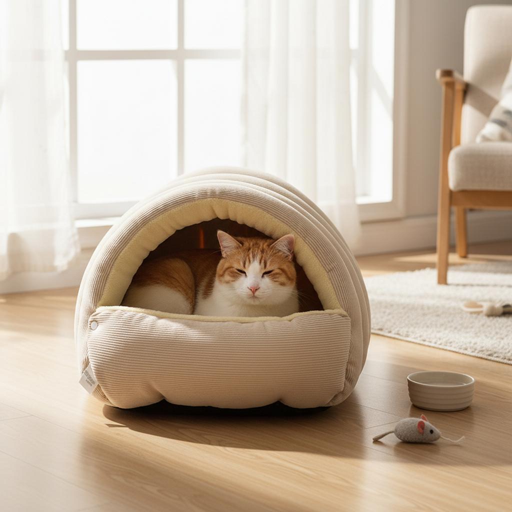 Pet Bed Removable Washable Thickened Pet Bed Warmth Closed Design PP Cotton Filling Cat Nest Four Seasons For Cat Dog House