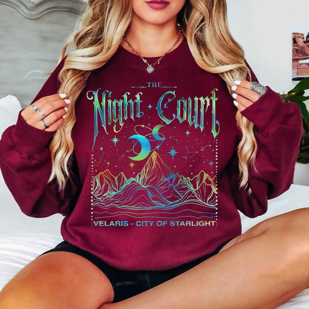 Velaris The Night Court Acotar Comfort Shirt For Women Gift Dark Academic Court Of Dreams Unisex Tee Fantasy Apparel Y2K Top