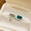 Neue Vintage 100% Reines 925 Sterling Silber Ohrstecker Pavé AAA Zirkonia Smaragd Ohrstecker Für Damen Luxuriöser Feinschmuck