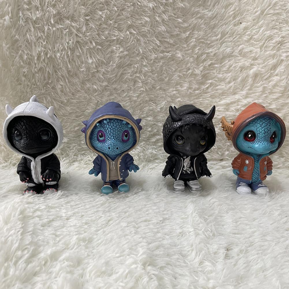 Statuette di Drago Cool Decorazioni Creative di Natale Drago Ciondolo Simpatiche Statuette di Drago Sculture di Dinosauro in Resina Decorazione per Feste di Natale