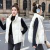 Down Cotton Vest Women's Winter New Korean Version Loose and Lightweight Stand-up Collar Design Streamer Thermal Vest