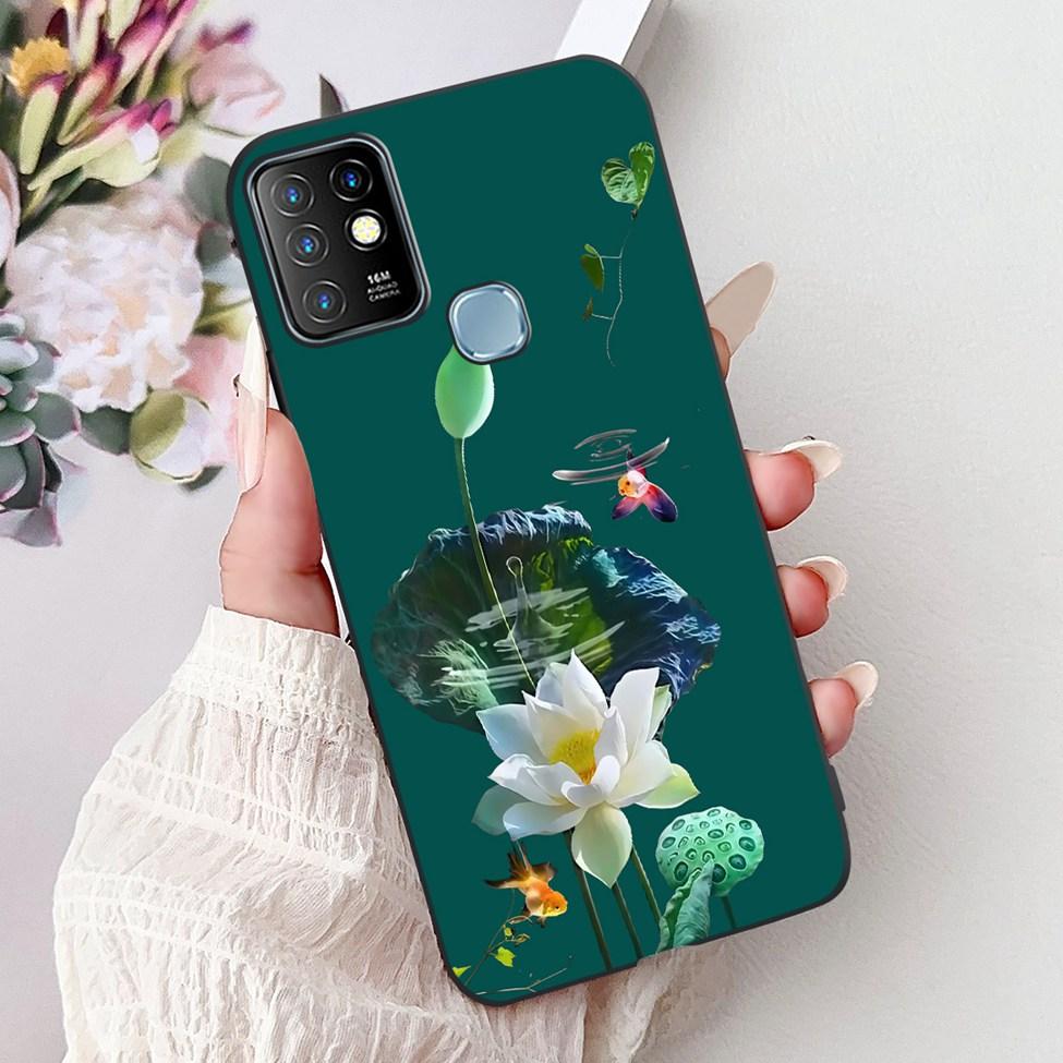 For Infinix Hot 10 Case Silicone Cute Cat Fashion Flowers Luxury Painted Back Cover For Inifnix Hot 10 Phone Case X682B X682C