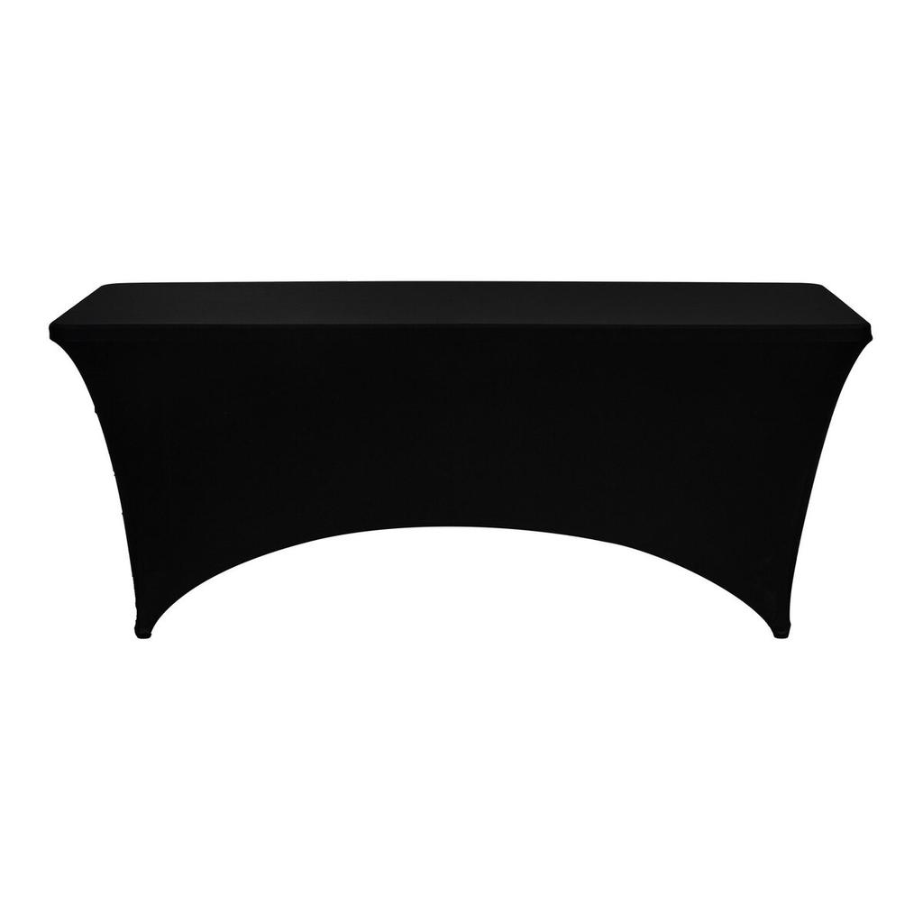 6 Pack Table Cloth for 6FT Rectangular Fitted Events, Wrinkle-Resistant Stretch Black Table Covers, Washable Spandex Tablecloth Protector, for Party,