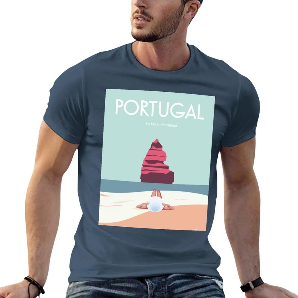 Portugal Travel Poster Illustration Wall Art Decoration Tshirt Work Comfort Tshirt For Unisex