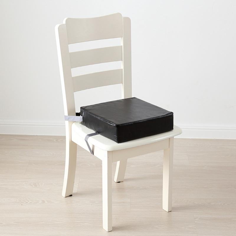 PU Booster Seat Cushion Highchair Cushion Pad Waterproof Design Adjustable Safety Belt Chair Pad for Dining Table Home