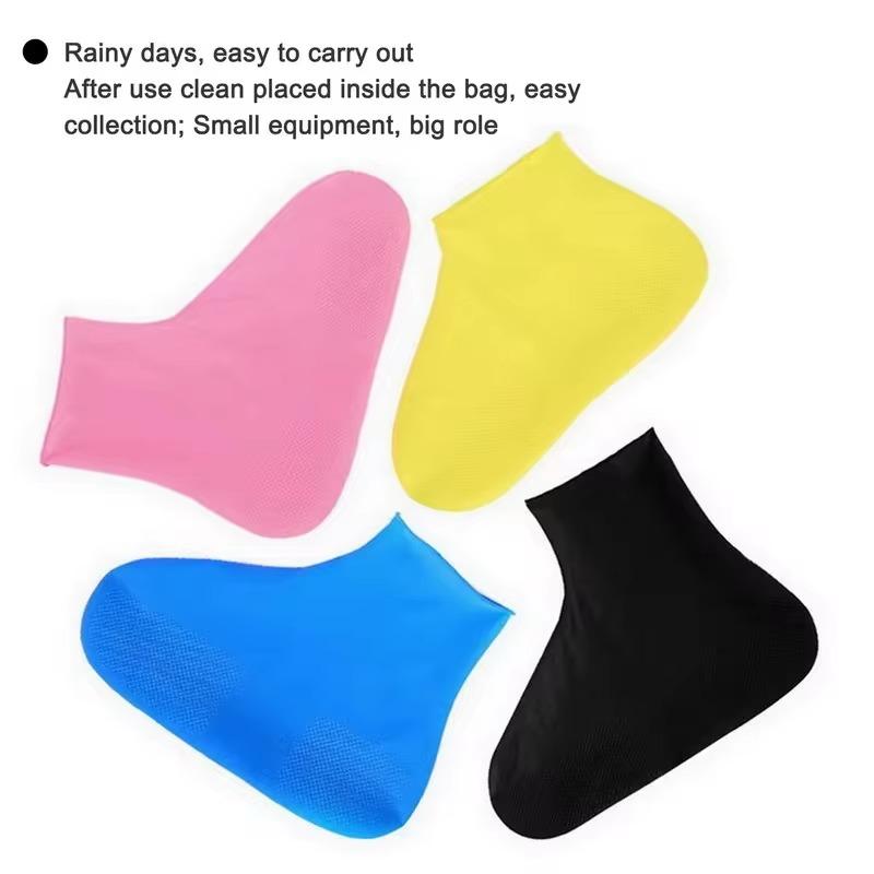 1 Stück weiße rutschfeste Gummistiefel mit wiederverwendbaren wasserdichten Überschuhen und silikon-staubdichten Haushaltsutensilien für regnerische Tage