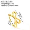 Stainless Steel Gold Color Bow Tie Rings For Women Fashion Metal Opening Adjustable Finger Ring Jewelry Bijoux Gift