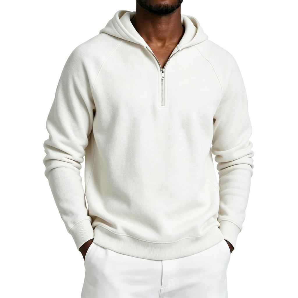 Men's Half Zip Hooded Sweatshirt Color for Winter Casual Wear
