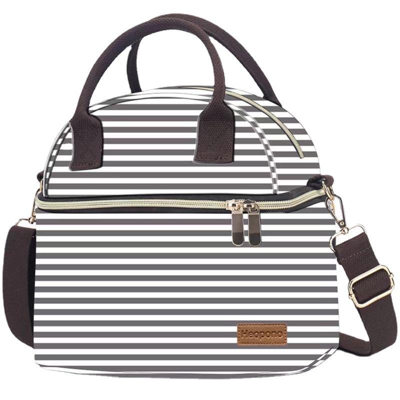 New Adult Portable Handheld Double-layer Insulated Lunch Bag for Work and School Lunch Bag