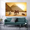 Desert Camel Canvas Painting Animal Wall Pictures Landscape Egyptian Pyramids Nile Posters for Living Room Wall Decor Cuadros