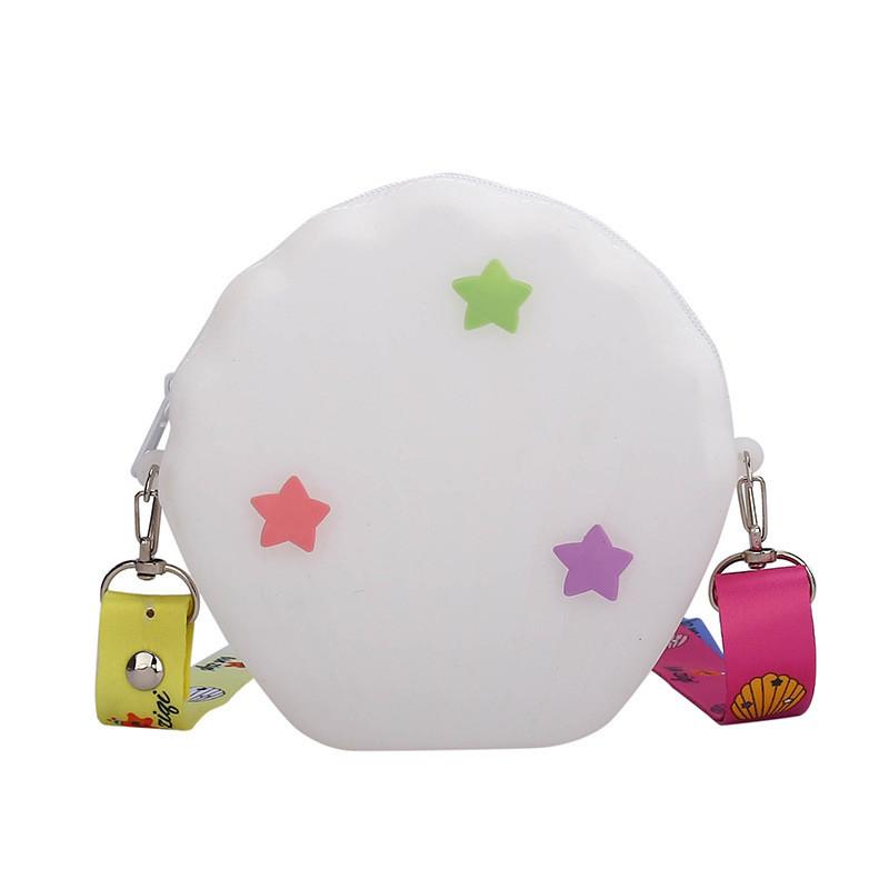 

Adorable Miniature Silicone Shell Shaped Children s Crossbody Bag For Boys And Girls белый