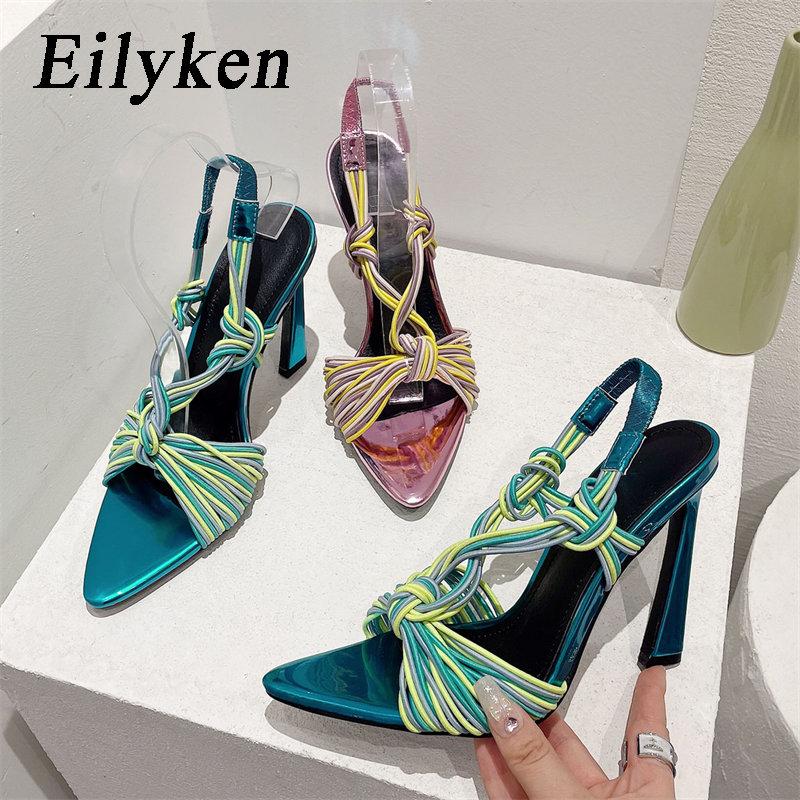 

Классические камуфляжные женские сандалии Eilyken с острым носком, стильные стриптизеры с эластичной лентой, вечерние туфли на высоком каблуке, Zapatos De Mujer
