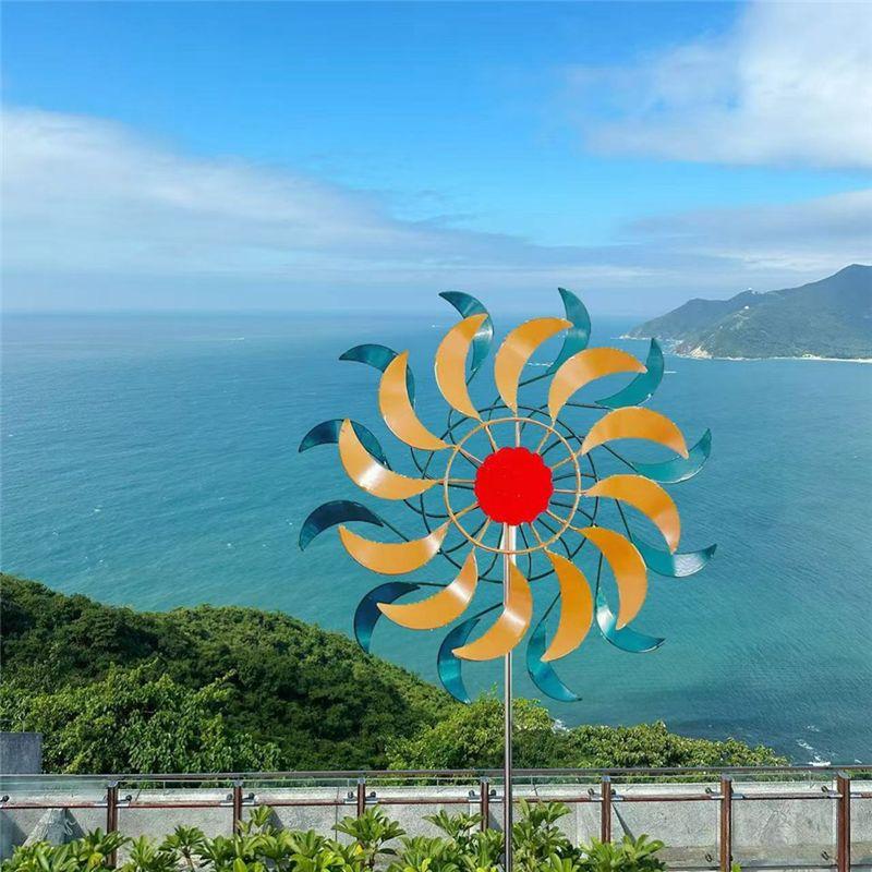 A74E-Vintage Wind Spinners Outdoor Metal Wind Spinner Wind Spinners For Yard And Garden