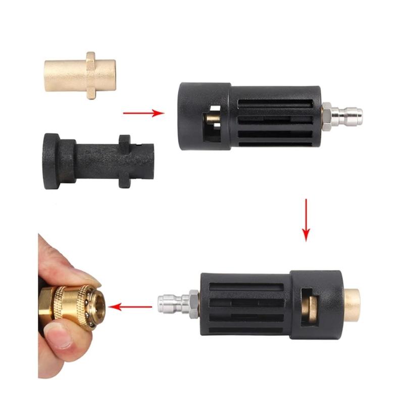 Universal Car Wash Water Guns Attachments High Impact Nozzle Quick Connect Fittings Auto Detailing Kit