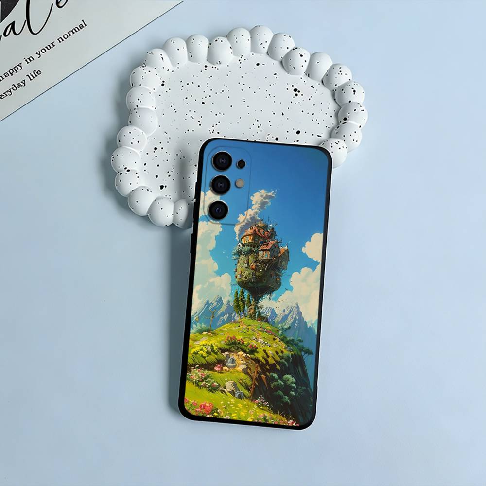 H-M-C-Howl's -Moving- Castle Black Soft Silicone Phone Case for Samsung S25, S24, S21, S22, S23, S30, Ultra, S20, Plus, FE, Lite