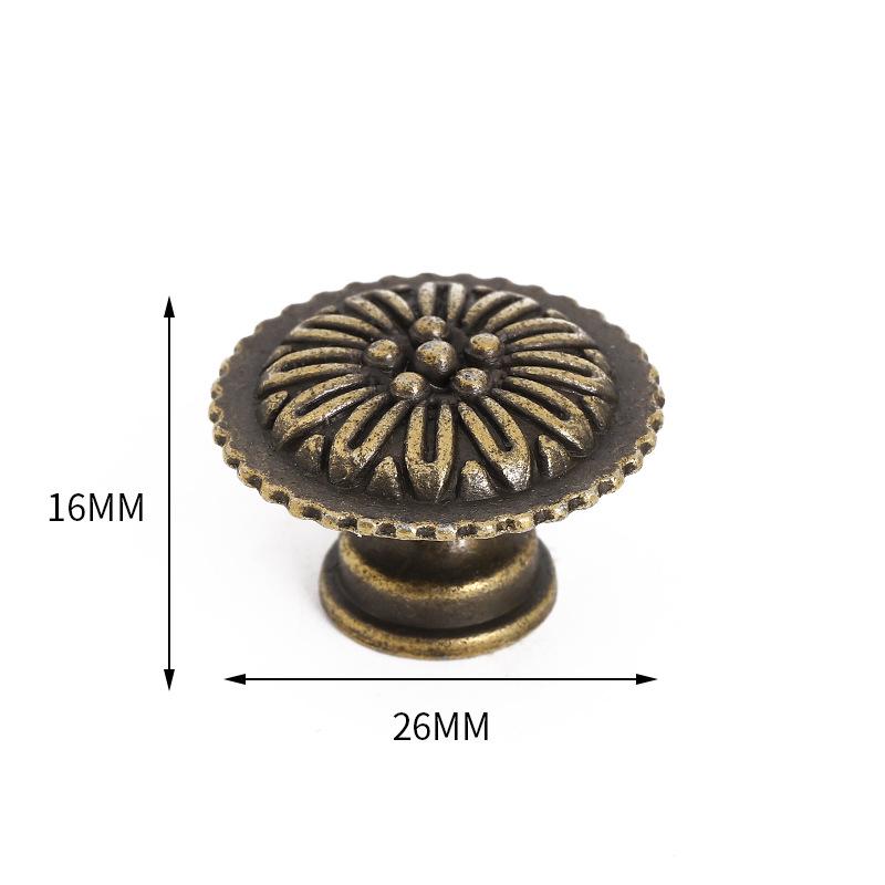 Retro Modern Zinc Alloy Round Pattern Drawer Cabinet Handles
